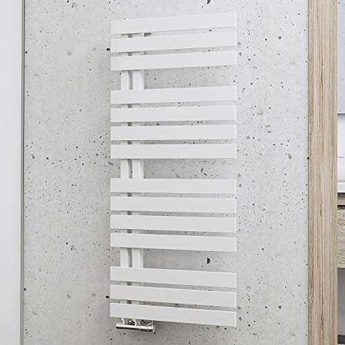 Schulte H02410650 04 Badheizkörper Breda, 106 x 50 cm, 477 Watt Leistung, Anschluss unten, alpinweiß, Heizkörper mit Handtuchhalter-Funktion im Sale
