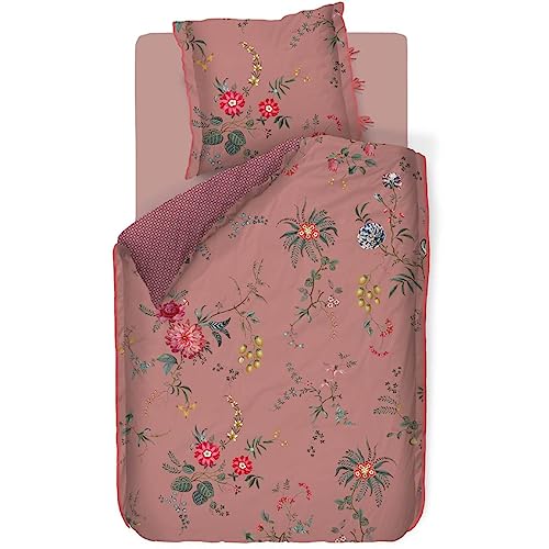 Pip Studio Bettwäsche Fleur Grandeur Pink Blumen Blüten Früchte Geblümt Dahlien Kachelmuster Wendeoptik Perkal, im Sale