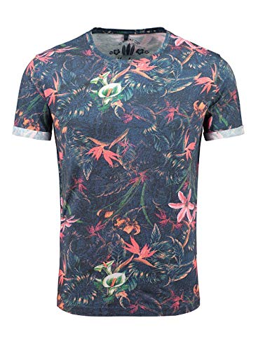 KEY LARGO Herren MT Jungles Round T-Shirt, Dark Blue (1201), im Sale