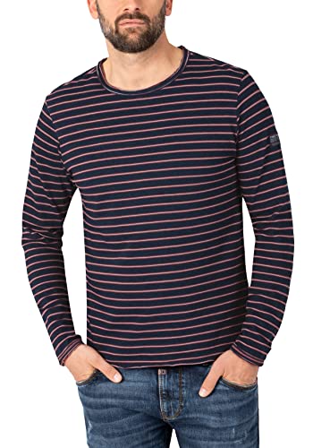 Timezone Herren Striped Longsleeve T-Shirt, Blue red Stripe, im Sale