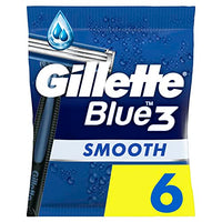 Thumbnail for Gillette Blue3 Smooth Einwegrasierer Männer, 6 Rasierer mit 3-fach Klinge, Nassrasierer mit 40° beweglichem Schwenkkopf, Gleitstreifen mit ComfortGel-Technologie