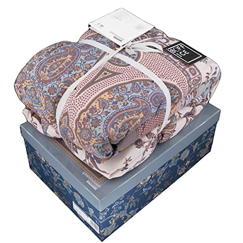 Bassetti Plaid Genova 41 made of cotton Mako satin in beige, dimensions: 135cm x 190cm, 9324091 on sale