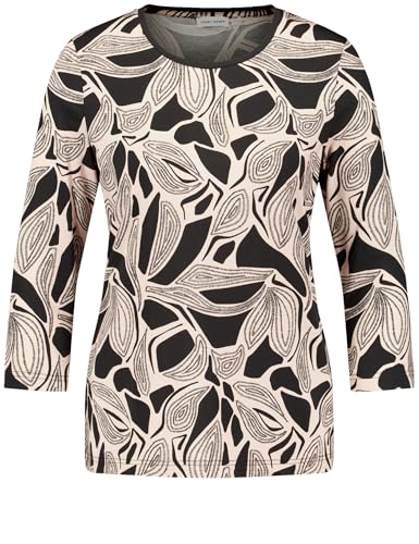 Gerry Weber Damen Gemustertes 3/4 Arm Shirt 3/4 Arm Gemustert Black/Gold Leaf Graphic Big 34 im Sale