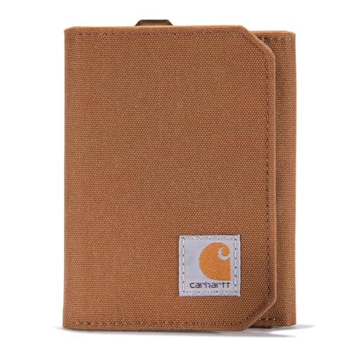 Carhartt Herren Trifold, Durable Wallets for Men, Available in Leather and Canvas Styles Geldbörse, Nylonente Brown, Einheitsgröße im Sale