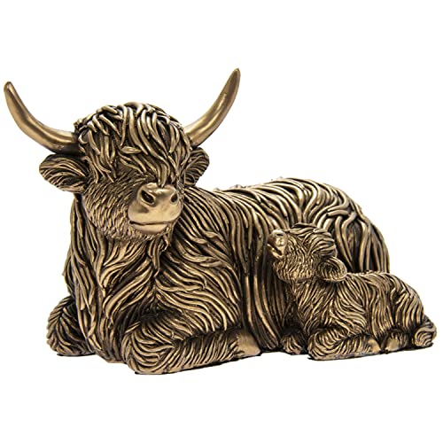 Dekofigur aus der Leonardo Reflections Bronzed-Reihe mit Hochland-Kuh im Sale