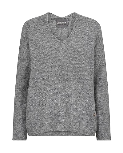Mos Mosh MMThora V-Neck Knit 919 Grey Melange - im Sale