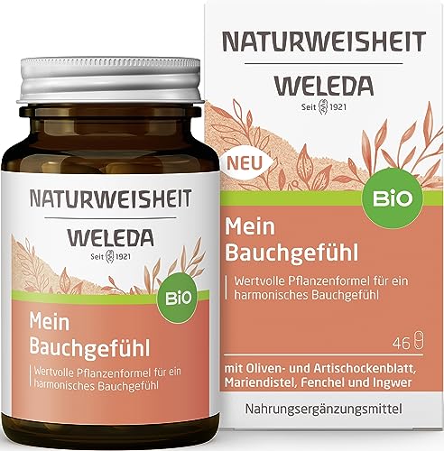 WELEDA Natural Wisdom My Gut Feeling - Organic food supplement supports digestion and liver with bitter substances from milk thistle, ginger and artichoke (46 capsules - lactose and gluten-free, vegan) on sale