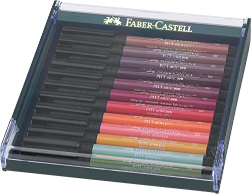 FABER-CASTELL 267422 - Tuschezeichner Pitt Artist Pen, 12er Packung, Erdfarben im Sale