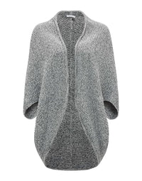 Thumbnail for OPUS Damen Poncho/Cape | Strickcape AMARYLLIS Oversize mit Waffelstruktur hazy fog melange, 0 im Sale