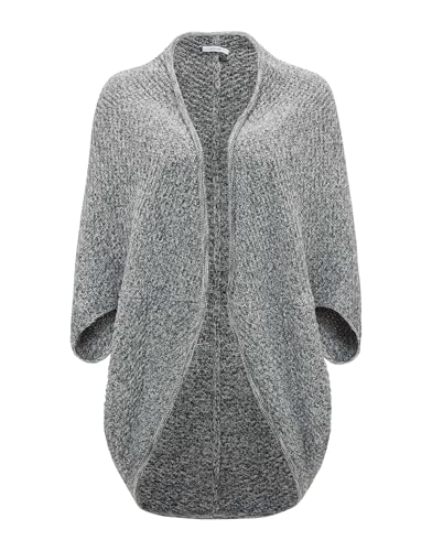 OPUS Damen Poncho/Cape | Strickcape AMARYLLIS Oversize mit Waffelstruktur hazy fog melange, 0 im Sale