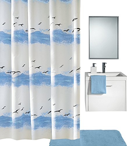 Kleine Wolke shower curtain Seaside, 180 x 200 cm, crocus blue on sale
