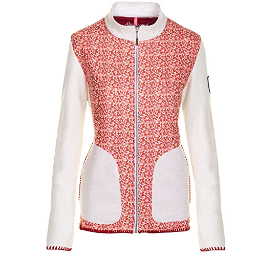 Almgwand W Fischbachkopf Rot - Sommerliche elastische Damen Strickfleece Jacke, im Sale