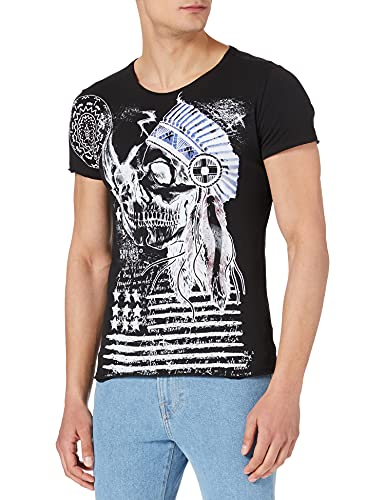 KEY LARGO Herren MT Indian Skull T-Shirt, Black (1100), im Sale