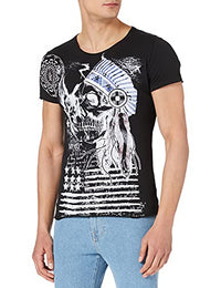 Thumbnail for KEY LARGO Herren MT Indian Skull T-Shirt, Black (1100), im Sale