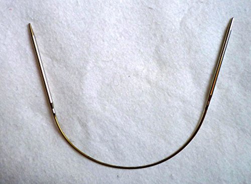 Addi circular knitting needle 30cm 2.0 mm brass tip + gold cable