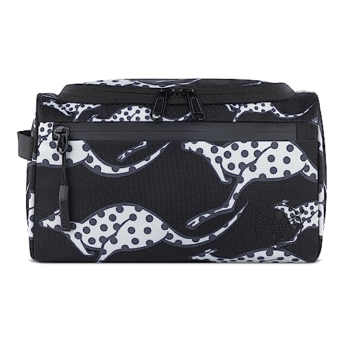 Chiemsee Jump N Fly toiletry bag, holiday toiletry bag made from recycled PET, black on sale