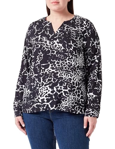 Samoon Damen Tunika mit Allover-Print Langarm, Manschetten Animal-Print Navy Gemustert 54 im Sale