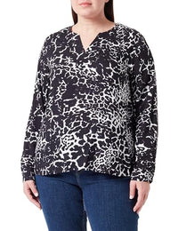 Thumbnail for Samoon Damen Tunika mit Allover-Print Langarm, Manschetten Animal-Print Navy Gemustert 54 im Sale