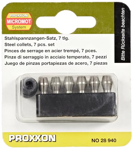 Proxxon 28940 MICROMOT-Stahlspannzangen, 6 Stück, schwarz/silberfarben im Sale