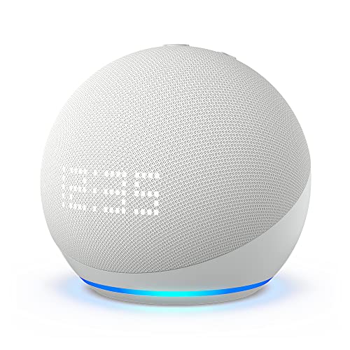 Zertifiziert und generalüberholt Echo Dot (5. Gen, 2022) mit Uhr | Smarter Lautsprecher mit Uhr und Alexa | Weiß im Sale