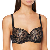 Thumbnail for AUBADE, Comfort Half-Cup Bra, Adjustable Straps, ROSESSENCE, Black, 80C, HK04_NOIR on Sale