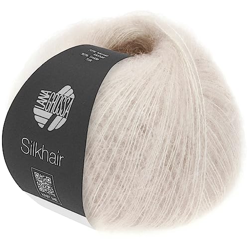 LANA GROSSA Silkhair | Fine lace yarn made from superkid mohair with silk | Hand-knitting yarn made from 70% mohair (superkid) &amp; 30% silk | 25g wool for knitting &amp; crocheting | 210m yarn, FB 18, on sale
