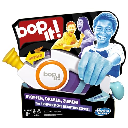 Hasbro Gaming Bop It Electronic Game, Family Games for Parties and Game Nights, Single or Multiplayer Mode, Fun with Friends and Family, Summer Party Game for Kids Ages 8 and Up on Sale