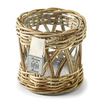 Thumbnail for Rivièra Maison 326630 Candle Holder, Glass, Rattan, Transparent, Wood, Candle Holder (100 mm, 100 mm, 120 mm, Table, Glass, Rattan, Transparent, Wood) on Sale