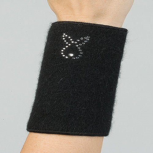 Wrist warmers (pair), plain, black on sale