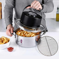Thumbnail for Go Fryer - Air Fryer Deckel - mit einem Handgriff vom Topf zur Heißluftfritteuse - 22-27 cm Durchmesser - Touchdisplay - 4 Programme - individuell einstellbare Temperatur- & Zeiteinstellung – 1400W im Sale