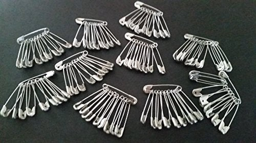 96 Stück Sicherheitsnadeln-Set, Sicherheitsnadeln 28-32-38 mm, Silber im Sale