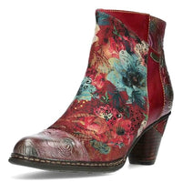 Thumbnail for Laura Vita women's ankle boots leather patchwork flower pattern Alcizeeo 06, on sale