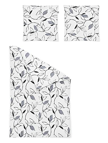 Irisette Mako-Satin Bettwäsche Set Pia 8390 Jeans 135 x 200 cm + 1 x Kissenbezug 80 x 80 cm im Sale