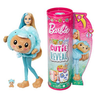 Thumbnail for Barbie Cutie Reveal Puppe - 10 Überraschungen, Plüschtierfreunde, Outfits, Farbwechselspaß, Teddybär in Delfin-Plüschkostüm, Colorblock-Haare, Mini-Haustier, Fleece-Jacke, ab 3 Jahren, HRK25 im Sale