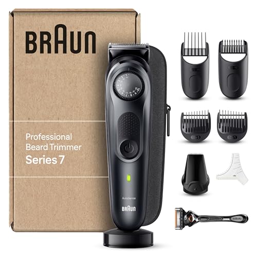 Braun Beard Trimmer, Beard Trimmer/Trimmer/Hair Clipper for Men, Professional Hair Clipper (recyclable packaging), Settings, Charging Station, Travel Case, Beard Template, BT7441 on Sale