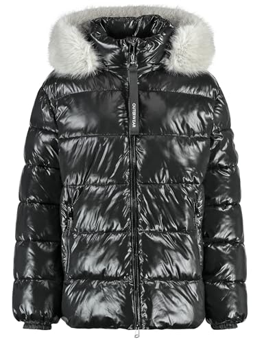 Gerry Weber Damen Outdoorjacke mit abnehmbarem Kunstfell elastischer Ärmelsaum, Langarm unifarben Schwarz 42 im Sale