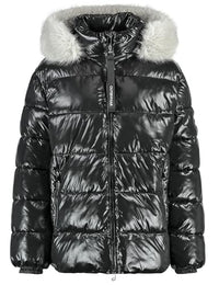 Thumbnail for Gerry Weber Damen Outdoorjacke mit abnehmbarem Kunstfell elastischer Ärmelsaum, Langarm unifarben Schwarz 42 im Sale