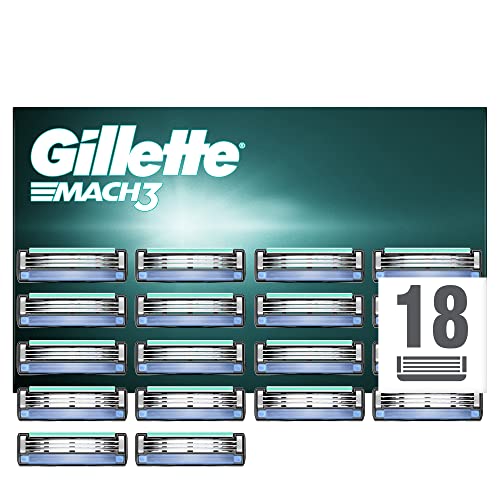 Gillette Mach3 Rasierklingen mit verbesserten Feuchtigkeitsstreifen, 18 Ersatzklingen im Sale