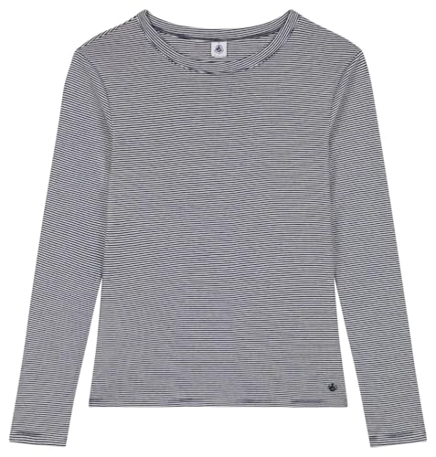 Petit Bateau A0BLK Long Sleeve T-Shirt Women Tuxedo/Marshmallow on sale