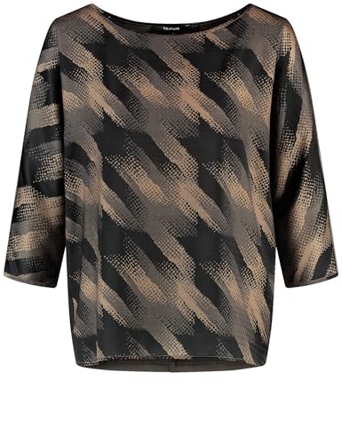 Taifun Damen 3/4 Arm Shirt mit fließender Blusen-Front 3/4 Arm Gemustert Wood Gemustert 42 im Sale