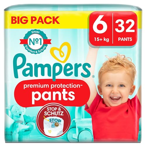 Pampers Premium Protection Pants Size 6, 32 Nappies, 15 kg+ (Alte Version) im Sale
