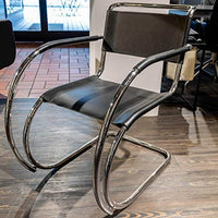 Thumbnail for Thonet Sessel 533 LF Kernleder Schwarz Gestell Chrom im Sale