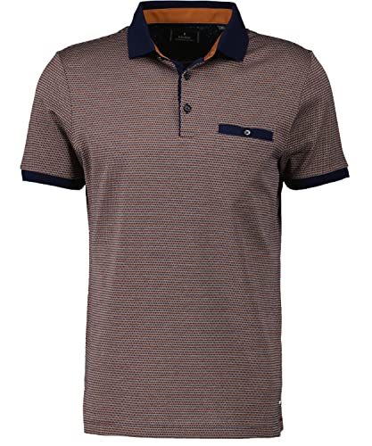 RAGMAN Herren Polo 3-farbig, mercerisiert M, Blau gemustert-980 im Sale