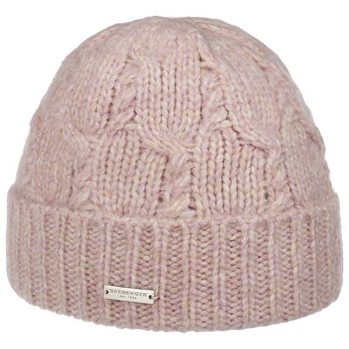 Seeberger Silja Umschlagmütze Strickmütze Damenmütze Wintermütze (One Size - Altrosa) im Sale