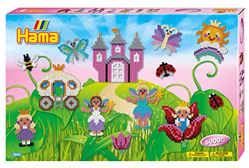 Hama Beads 3043 Fairy Magic Gift Set with approx. 6,000 colorful midi iron-on beads with a diameter of 5 mm, 3 pegboards, including ironing paper, creative crafting fun for all ages on sale