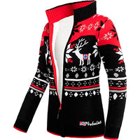 Thumbnail for Nebulus women's Norwegian cardigan SVERRE, lined jacket, with zip, navy-off-white - /42 on sale