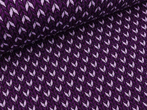 Albstoffe Hamburger Liebe Check Point Big Knit Stitches Viola-Glicine im Sale