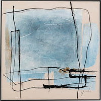 Thumbnail for Kare Design picture with frame Dust Blue, solid wood frame, hand-painted details, acrylic paint, abstract, modern, living room, bedroom, hallway, wall decoration, painting, 100x100x2.8cm on sale