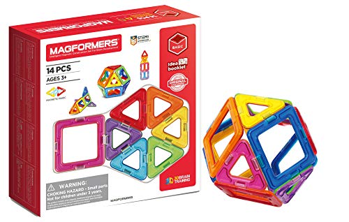 Magformers 14-piece Magnetic Construction Tiles Toy. STEM Teaching Resource. With 6 Squares and 8 Triangles. Magnetic Tiles For Children Aged 3+. im Sale