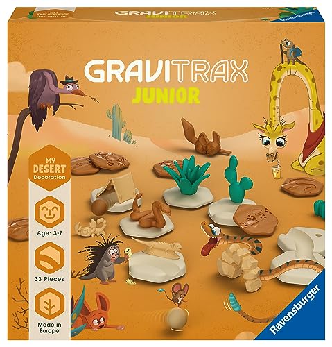 Ravensburger GraviTrax Junior Extension Desert - Erweiterbare Kugelbahn für Kinder, Murmelbahn überwiegend aus nachwachsenden Rohstoffen mit Lernspielzeug und Konstruktionsspielzeug ab 3 Jahren im Sale